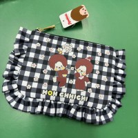 204186 Monchhichi Makeup Bag Checker Black 204186 Monchhichi Makeup Bag Checker Black