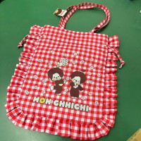 204193 Monchhichi Cord Bag 42 x 39cm Checker Red 204193 Monchhichi Cord Bag 42 x 39cm Checker Red