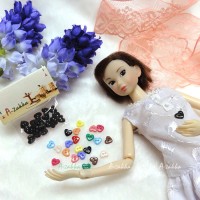 NDB004BLK Doll Dress DIY Crafts Tiny Button Heart 6.5mm Black NDB004BLK Doll Dress DIY Crafts Tiny Button Heart 6.5mm Black