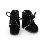 SBB008BLK Middie Blythe 2.2cm Doll Shoes Flocked Boots Black SBB008BLK Middie Blythe 2.2cm Doll Shoes Flocked Boots Black